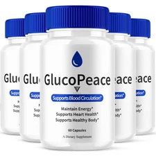(5 Pack) Gluco Peace Advanced Glycogen Support, GlucoPeace Pills (300 Capsules)