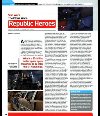 Star Wars Clone Wars Republic Heroes Video Game Magazine Review Page Print 2009