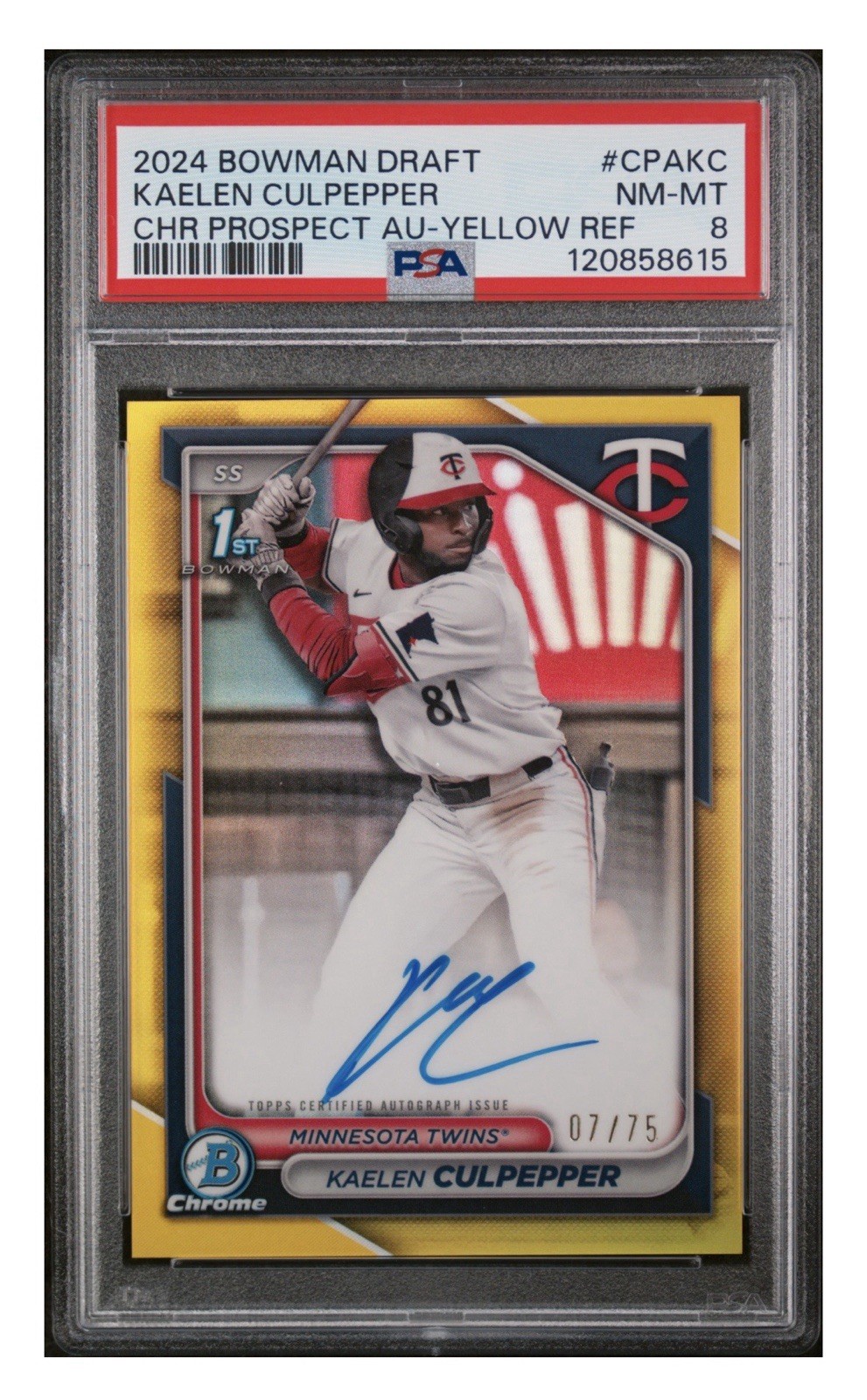 2024 Bowman Draft - Chrome Prospect Auto Kaelen Culpepper #CPA-KC Yellow /75