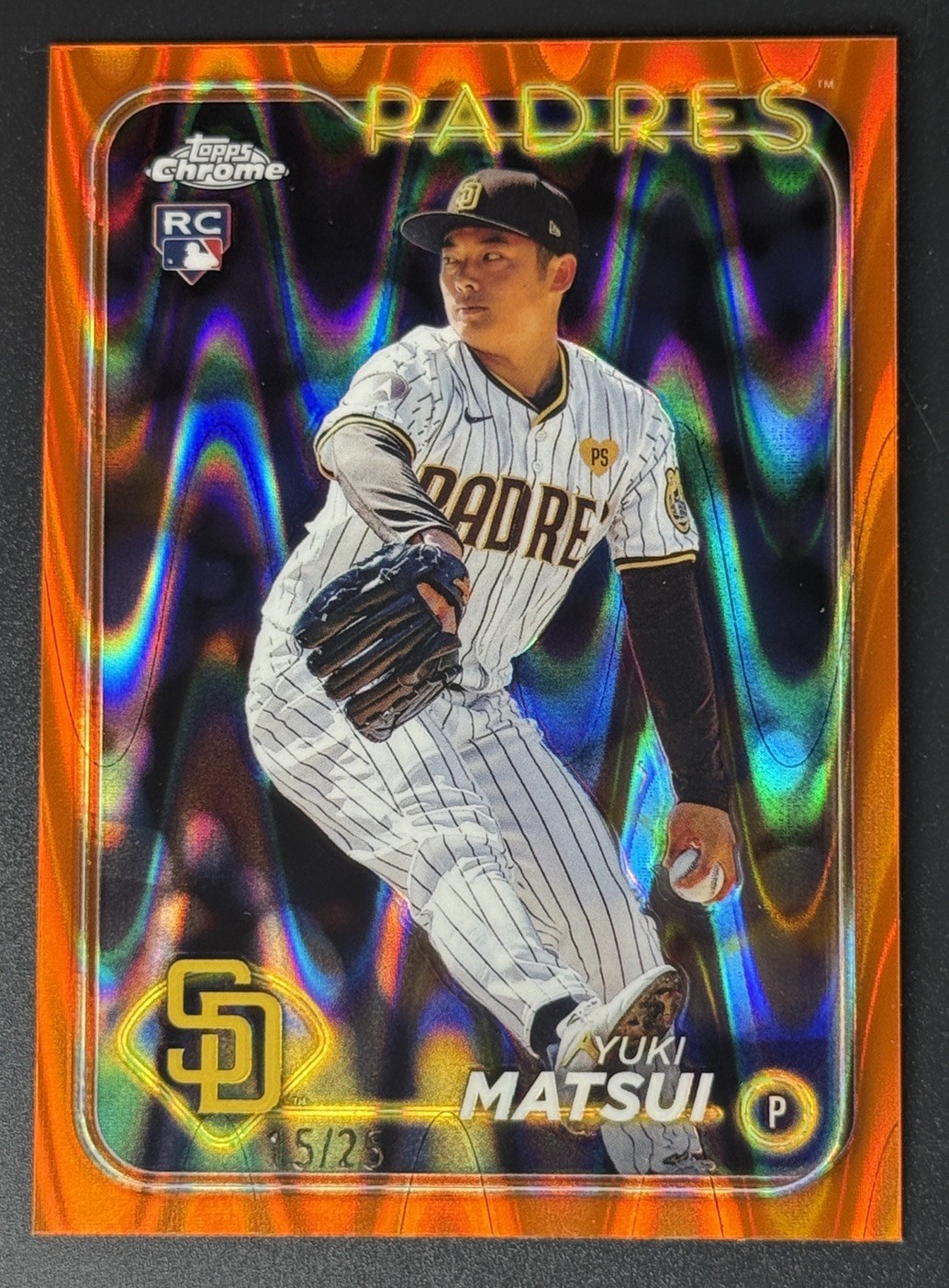 2024 Topps Chrome - Orange Wave Refractor #116 Yuki Matsui /25 (RC) Padres!