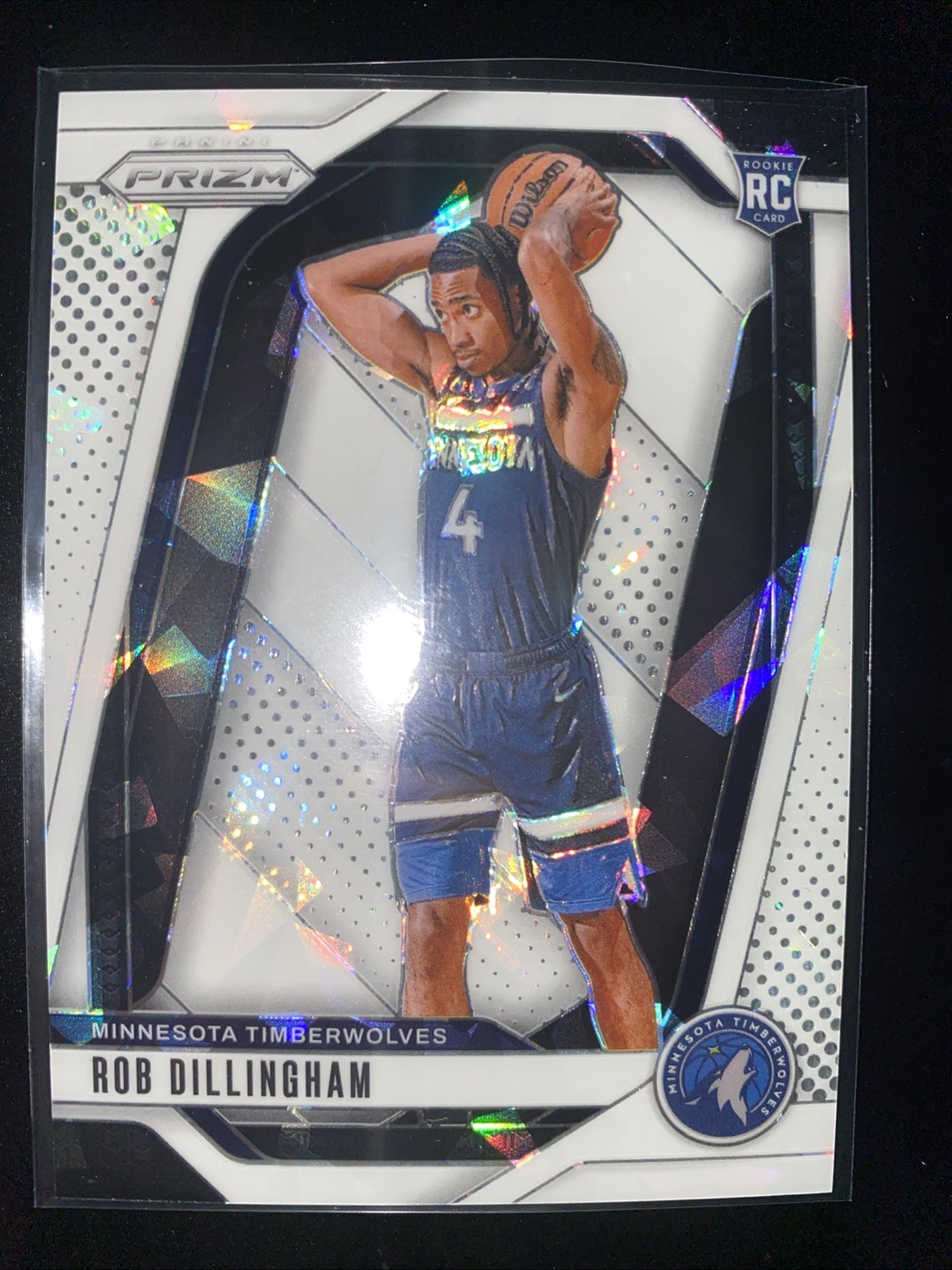 2024-25 Prizm Rob Dillingham Rookie White Ice SSP 31/35 RARE #250 RC