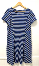 Talbots Blue and White Stripe Fit and Flare Dress w/Stretch ~ Size XL