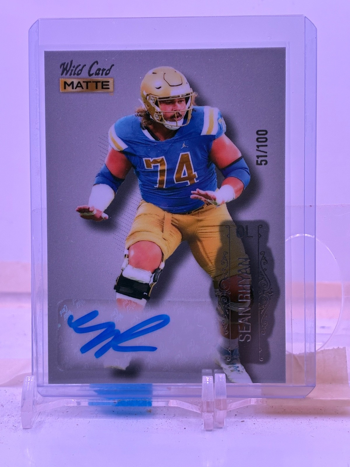 Sean Rhyan Wild Card Matte Black Draft Pick Premium Autographs #MBA Silver Foil