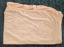 Mothercare pink pram blanket white pink stars reverse plain pink  70x90cm