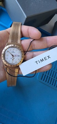 Timex Q Rose Gold Tone Quartz Day Date Men s Watch 38mm