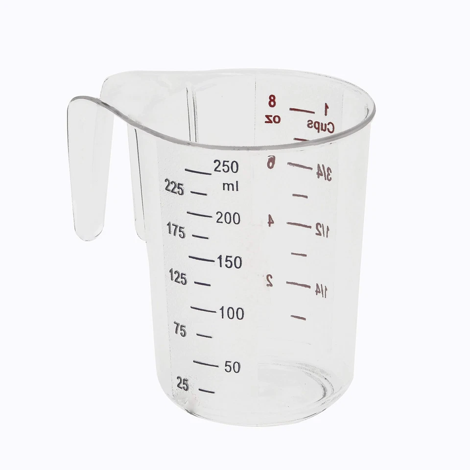 Taza medidora apilable de policarbonato 1 taza plateada negra apta para lavavajillas Foto 3 de 4