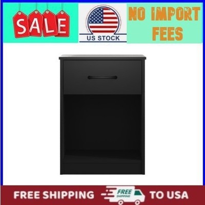 Mainstays Ardent Nightstand with 1 Drawer, Black