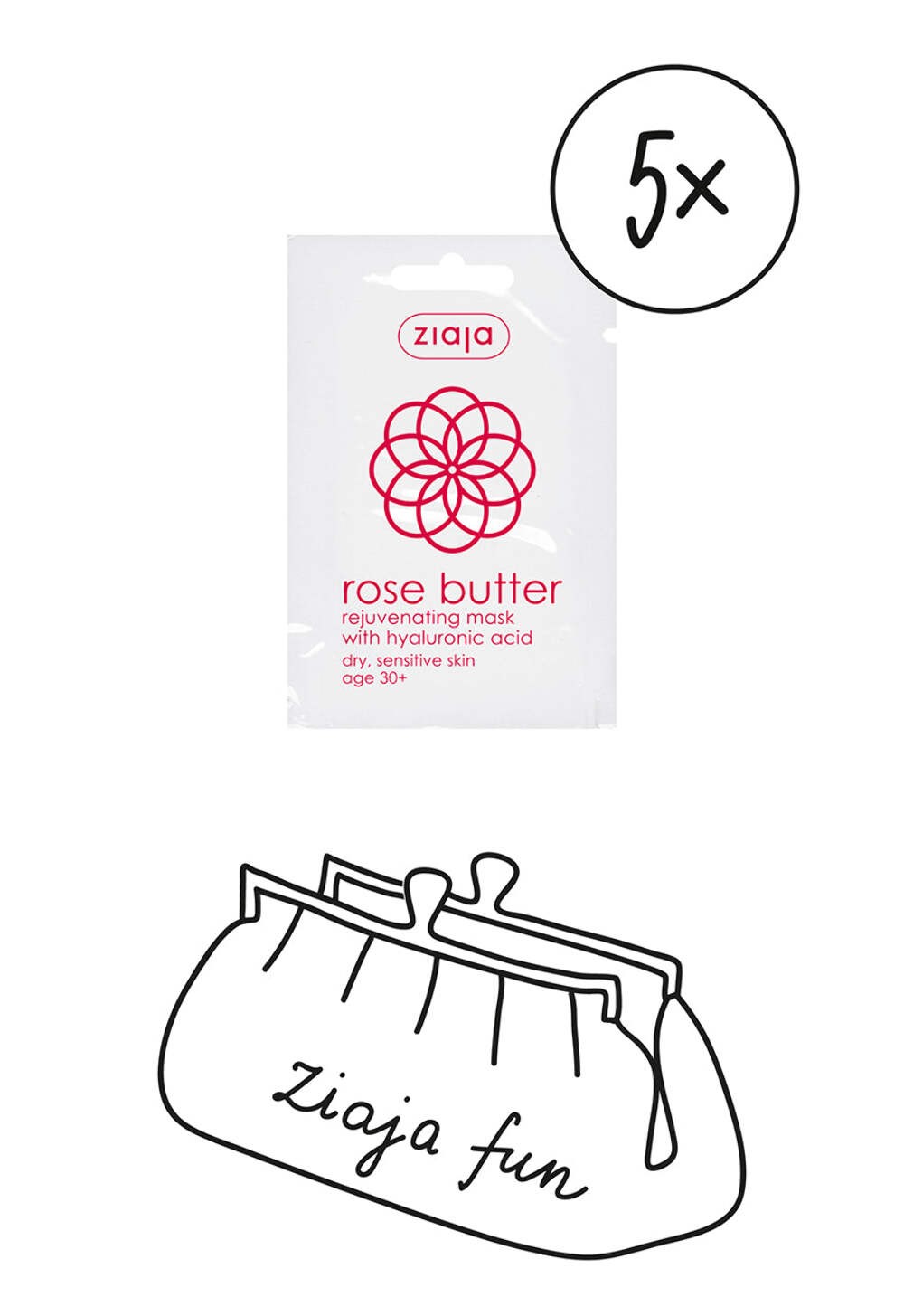 5x Ziaja Rose Butter Rejuvenating Face Mask 7Ml OFFICIAL UK