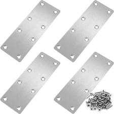 4 Pcs Flat Mending Plate Stainless Steel Flat Bracket 140Mm X 50Mm Metal Straigh