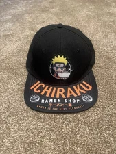 Naruto ICHIRAKU Ramen Shop Adjustable Hat Snapback Black Multi-colored