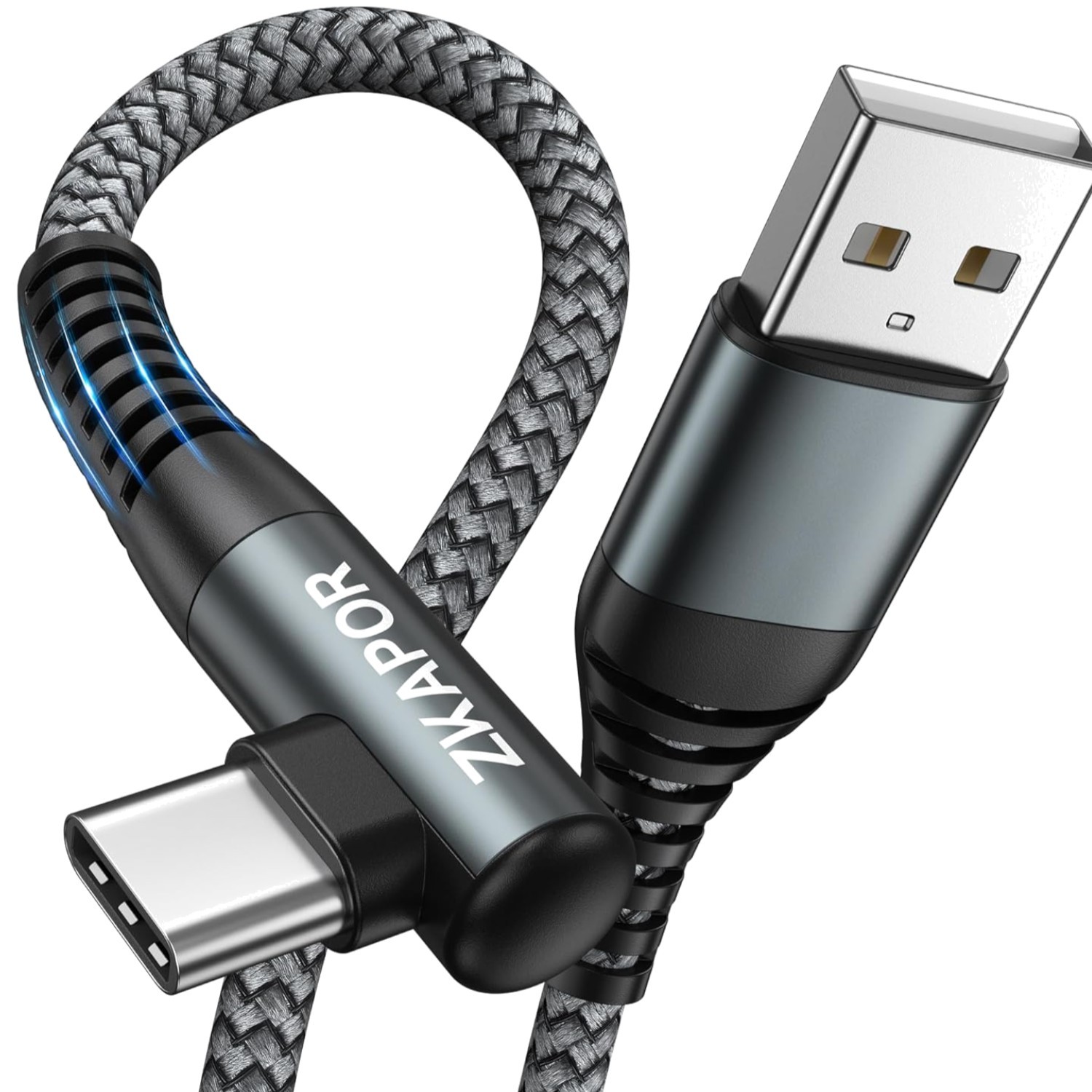 USB C Kabel 90 Grad Winkel 1M Schnelllade Kabel Nylon Geflochtenes für Smartp…