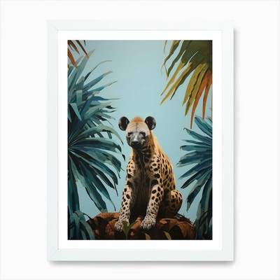 Hyena 1 Tropical Animal Portrait Ar Framed Wall Art Poster Canvas Print Picture