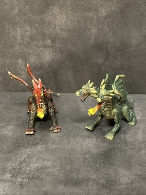 Hunson Trading Fire Breathing Medieval Dragon Figurines 2x 2.5 inch Figures READ