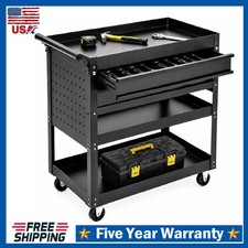 3 Tier Rolling Tool Cart 30 Steel Utility Cart With Drawer Mobile Tool Cabinet 3 Tier Rolling Tool Cart 30 Steel Utility Cart With Drawer Mobile Tool Cabinet