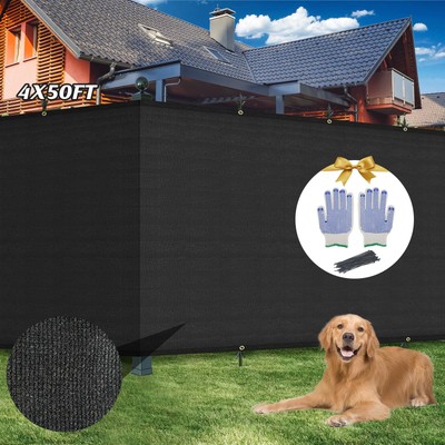 4' x 50' Privacy Screen Fence 180 GSM Heavy Duty 90% Blockage Windscreen Mesh...