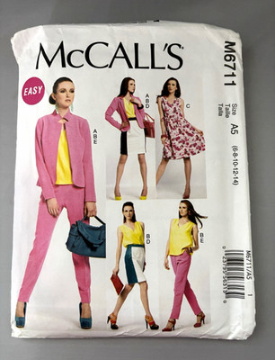 McCall's Easy M6711 Misses Jacket Top Dress Skirt Pants Pattern 6-14 uncut