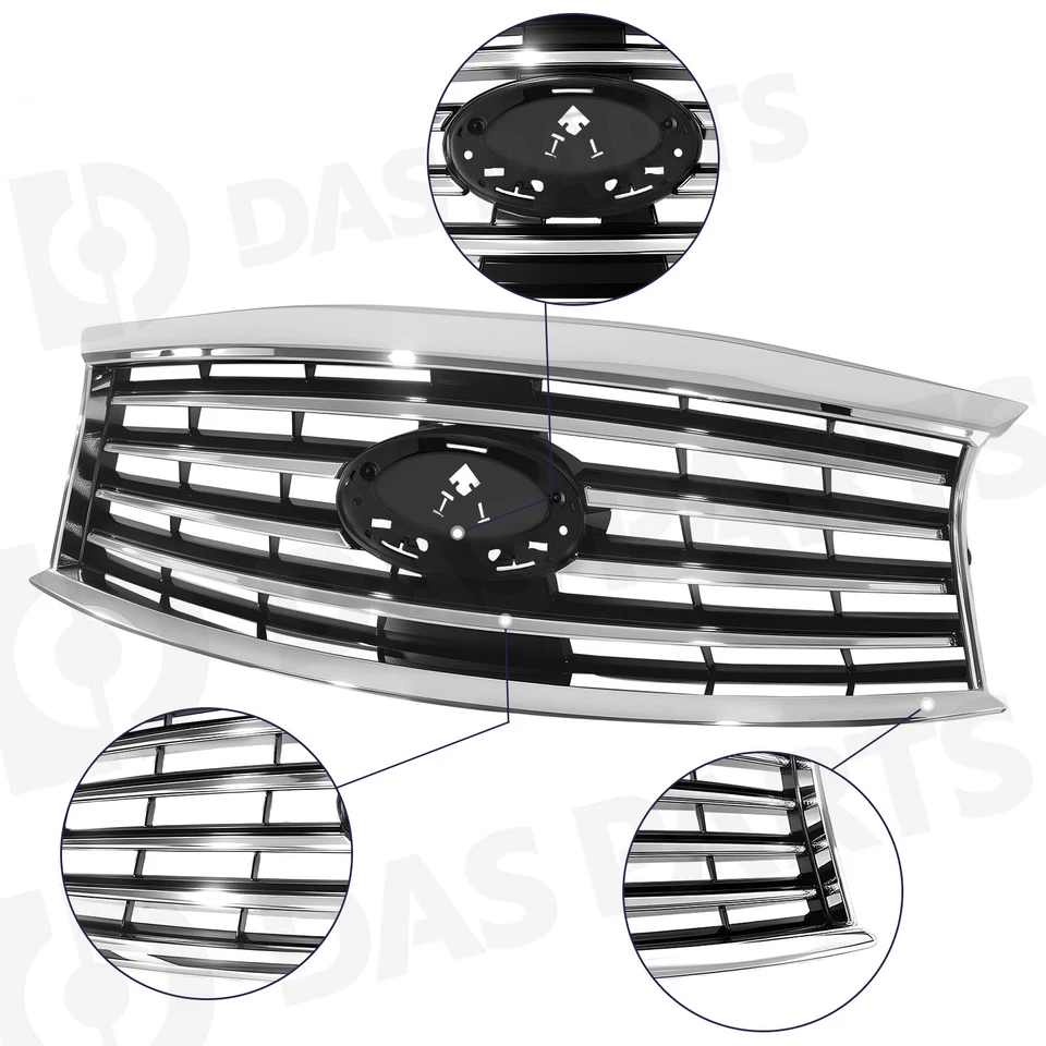 Primed Front Bumper Cover Grille Fog Lamp For 2014-2015 Infiniti QX60 2013 JX35 — 第 3/4 张图片