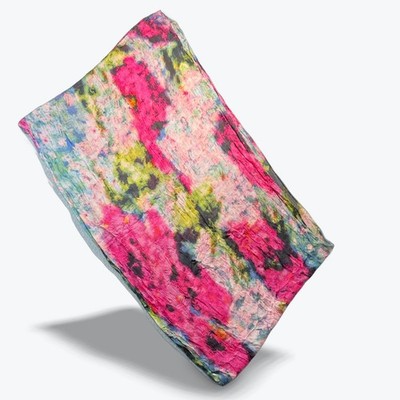 Fay Et Fille Modal Silk Infiniti Scarf Floral Rectangle Pink Green Blue 24x72