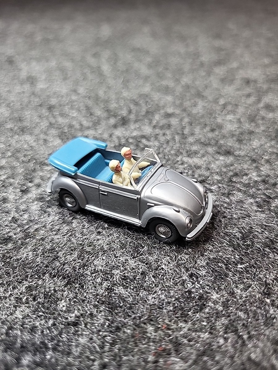 Wiking Ho Volkswagen Vw Beetle 1303 Cabrio Vintage Silver 1:87