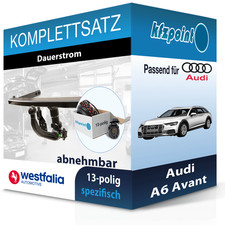 Für Audi A6 Avant 11- WESTFALIA Anhängerkupplung abnehmbar + 13polig E-Satz FP