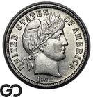 1911-S Barber Dime, Choice AU++/Unc Tougher Date