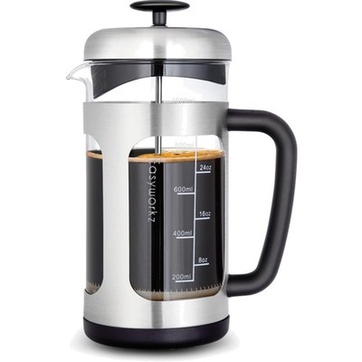 Kaffeebereiter French Press 1000ml Edelstahl Borosilikatglas Filtersystem