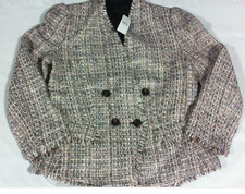 Ann Taylor Tweed Jacket, pink white black / Size 4