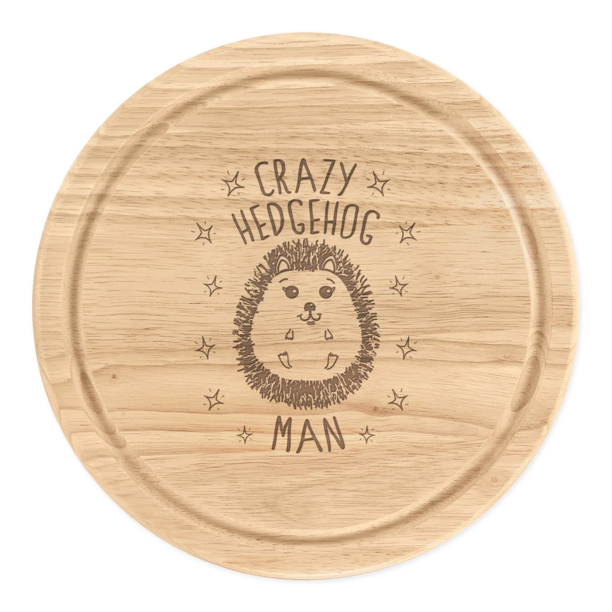 Crazy Hedgehog Man Round Chopping Cheese Board Funny Animal