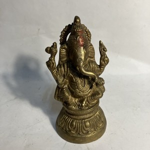 Antique Vintage Brass God Ganesh Statue