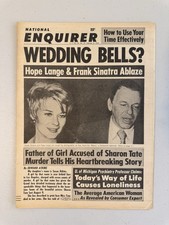 1970 Feb 8th National Enquirer Newspaper, Sharon Tate, Hope Lange, Sinatra (VRN7