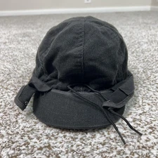 Stormy Kromer Hat Cap Fitted Black Corduroy Winter Ear Flap Mens USA Outdoor