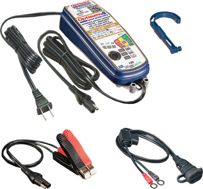 Tecmate Optimate 4 Quad Program Universal Motorcycle Battery Tender Charger