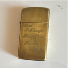 Brass Color Flip-Top Pocket Lighter Engraved Text 666 Pentagram Design