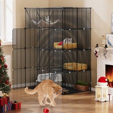 YITAHOME 4 Tier Large Cat Cage Indoor with Hammock, 4 Doors, 3 Ladders, Outdoor