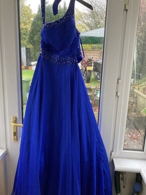 Ruby Prom Sapphire Blue Ball Gown, Prom, Party designer beaded glittery