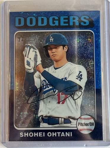 2024 Topps Heritage - Shohei Ohtani #371 Chrome Blue Sparkle Refractor