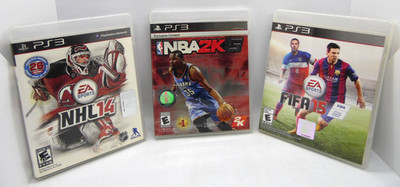 PS3 Video Game Bundle NHL 14, NBA2k15 & FIFA 15