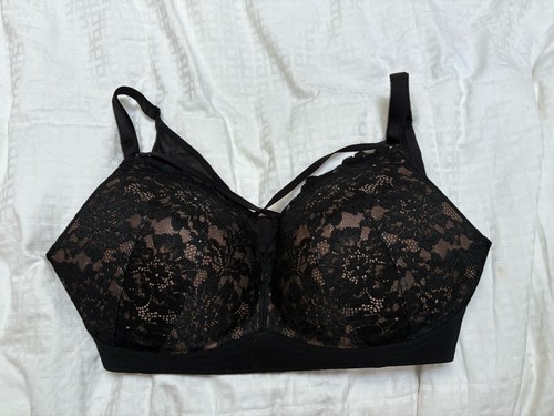 Torrid Wireless Dream Boost 38DDD Padded Push Up Plunge Bra Black Lace Comfort