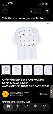 Off-White Bandana Arrow Skate Tee White M Graphic Logo Crew Neck Short Sleeve