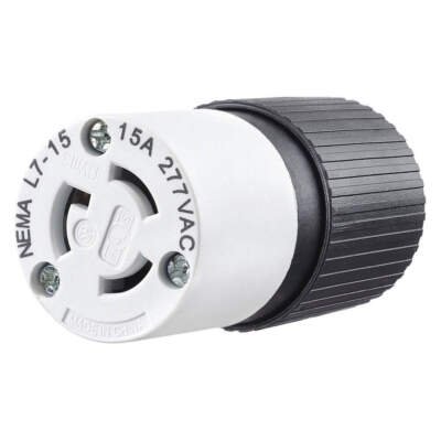 BRYANT 4779NC Locking Connector,Black/White,277VAC,15A 49YW90