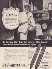 Vintage 1939 White Owl Cigars - General Cigar Company - License Plate - 13 x 10"