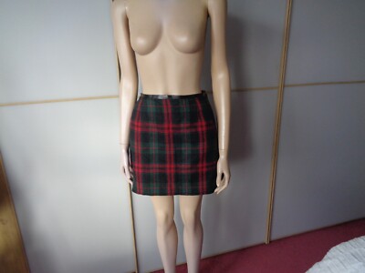 NEXT MINI SKIRT RED PLAID SIDE ZIP FULLY LINED SIZE 12~~16