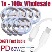 PD 60W USB-C To Type-C Fast Charger Cord For Samsung S25/iPhone 15 16 17 Air Lot