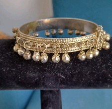 Vintage Indian Bell Bracelet Bangle Ethnic Trible Small Anklet Old Pin Clasp