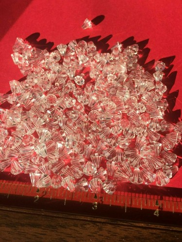 200 Crystal 7X5MM Drops Cut Glass Antique Vintage Rosary, Jewelry Beads - Picture 2 of 2