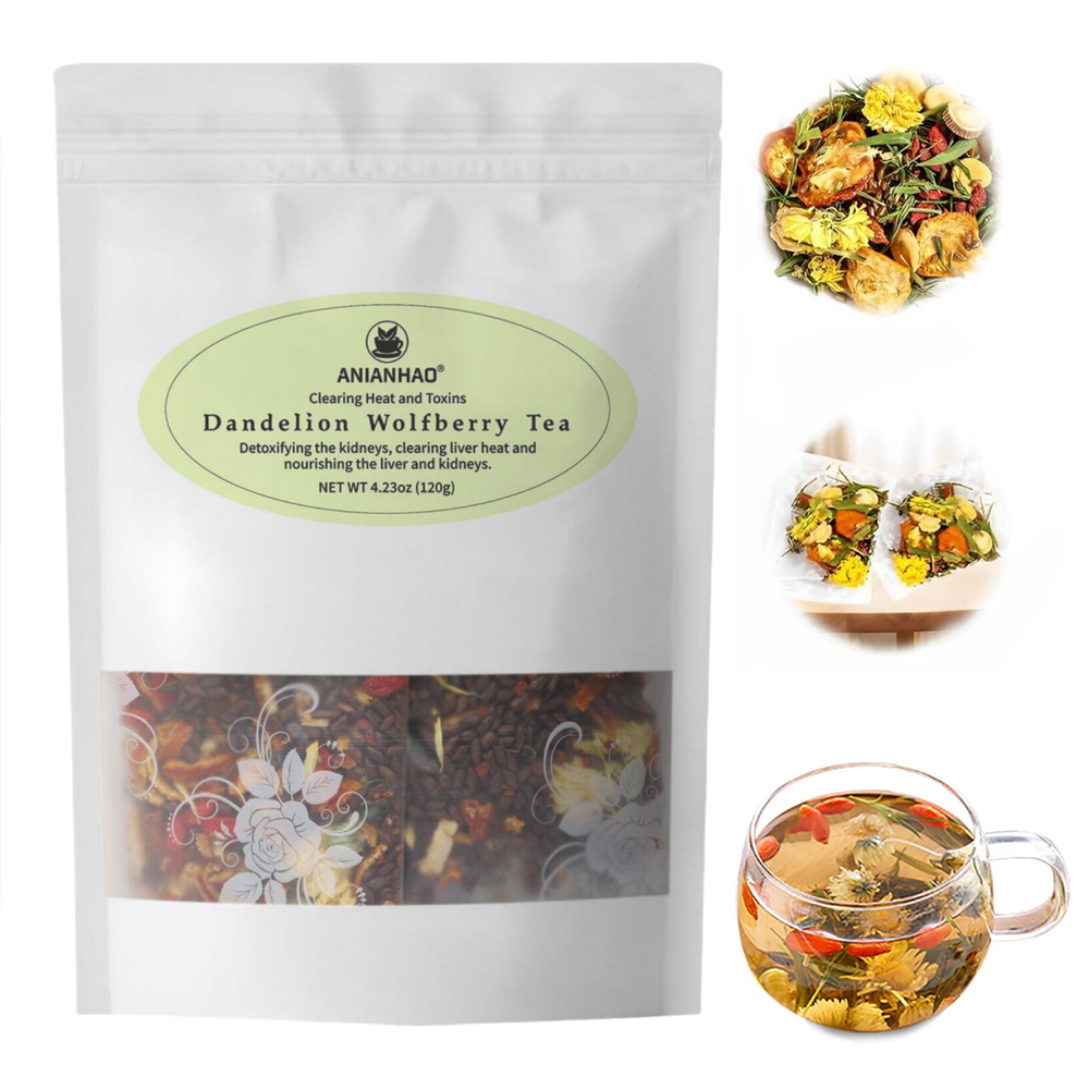 Dandelion Wolfberry Tea, Kidneys & Liver Herbal Blend for Detox & Wellness 1 Bag