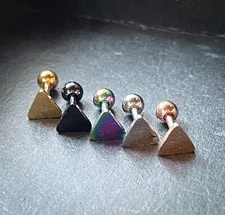 1pc Flat Triangle Top Helix Tragus Cartilage Bar Stud Barbell Surgical Steel 
