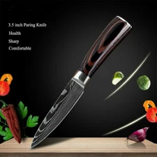 Kitchen Chef's Knife Nakiri Knife Japanese Damascus Stainless Steel Cut Fruit