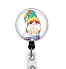 Hippy Gnome... Humorous Retractable Badge Reel ID Badge Holder, T84L
