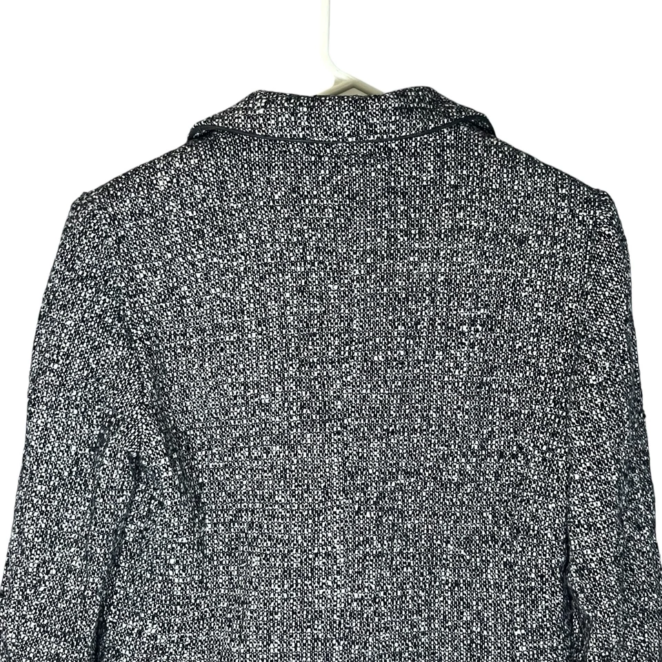 Blazer chaqueta forrada de tweed Eddie Bauer para mujer S negro/blanco Foto 3 de 4